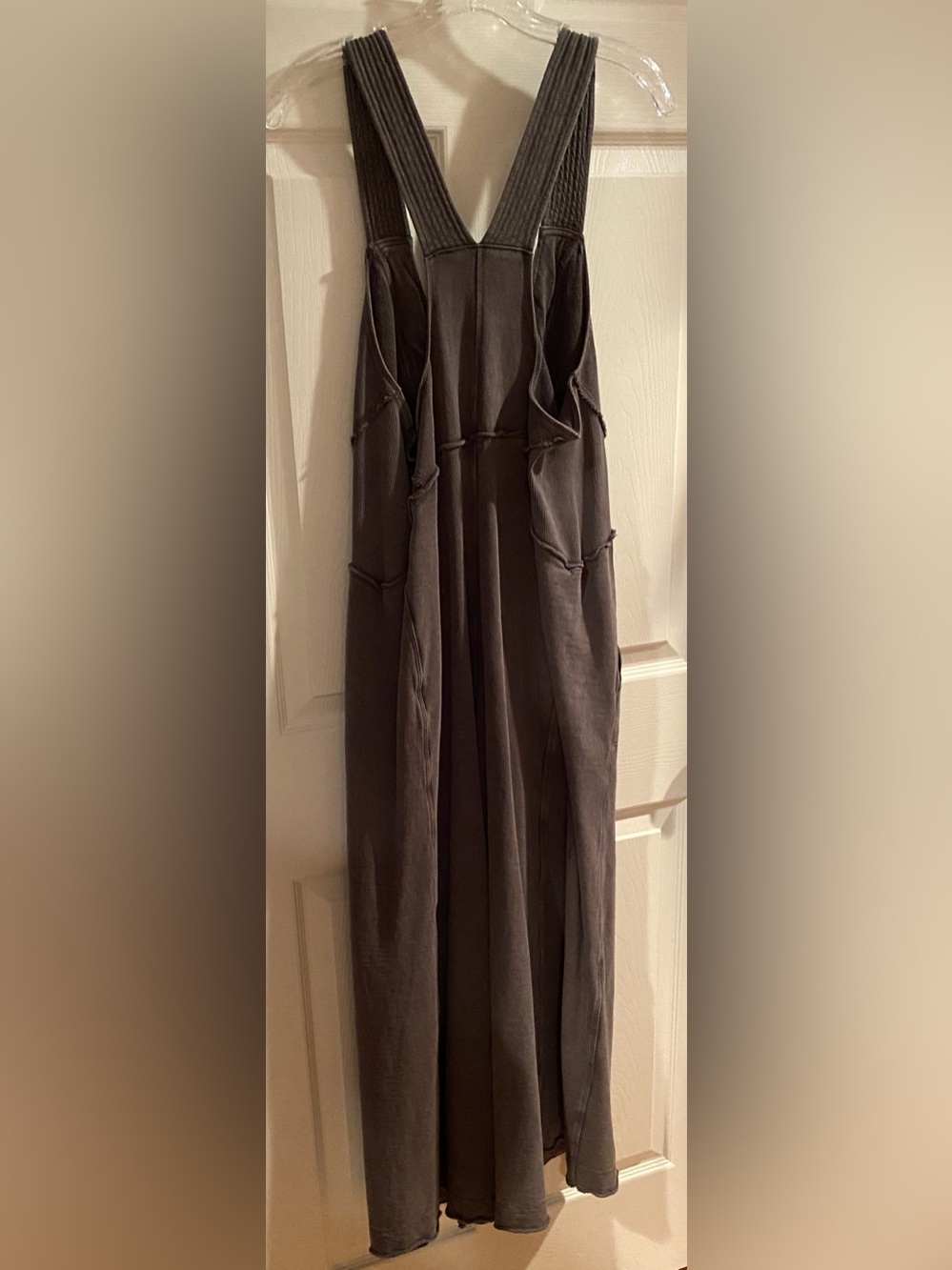Relaxed Fit Dark Gray Women’s Overalls Jeans